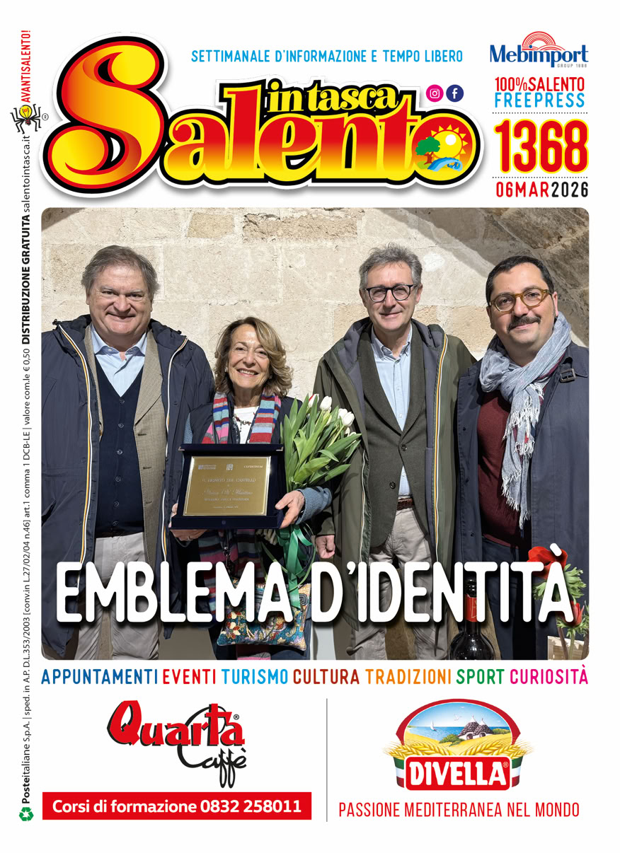 SALENTO IN TASCA 1368 Dal 6 al 12 marzo 2026      SALENTO IN TASCA 1364 Dal 6 al 12 febbraio 2026           